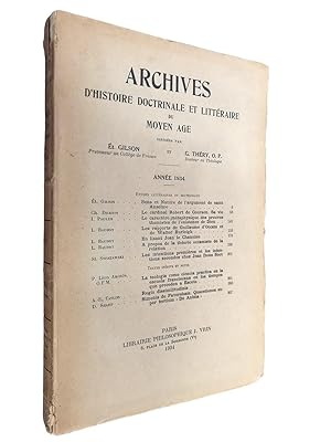 Image du vendeur pour Archives d'histoire doctrinale et littraire du Moyen-ge mis en vente par Librairie Douin