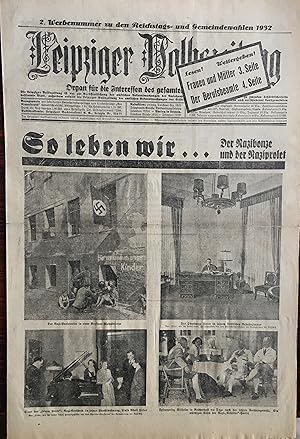 LEIPZIGER VOLKSZEITUNG. Organ für die Interessen des gesamten/werktätigen Volkes. Werbenummer zu ...