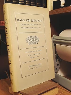 Seller image for Rage or Raillery: The Swift Manuscripts at the Huntington Library for sale by Henniker Book Farm and Gifts