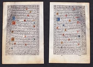 Leaf of a Book of Hours printed on vellum / Blatt eines gedruckten Stundenbuches auf Pergament / ...