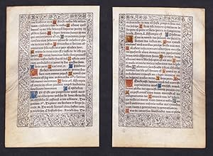 Leaf of a Book of Hours printed on vellum / Blatt eines gedruckten Stundenbuches auf Pergament / ...