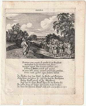 Seller image for Hosea. Original-Kupferstich aus "Icones biblicae Veteris et Novi Testamenti" von Melchior Ksel, 1679. for sale by Antiquariat Dennis R. Plummer