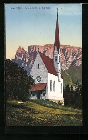 Bild des Verkufers fr Cartolina Kemeten /Ritten, Kirche gegen Schlern zum Verkauf von Bartko-Reher