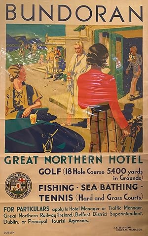 Bundoran. Great Northern Hotel. Golf.(18 hole course, 5400 yards in the grounds). Fishing. Sea ba...