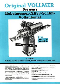 Original Vollmer. Der neue Hobelmesser-NASS-Schliff Vollautomat. Type Cla I in drei Größen für St...