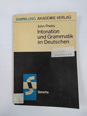 Image du vendeur pour INTONATION UND GRAMMATIK IM DEUTSCHEN. mis en vente par TraperaDeKlaus