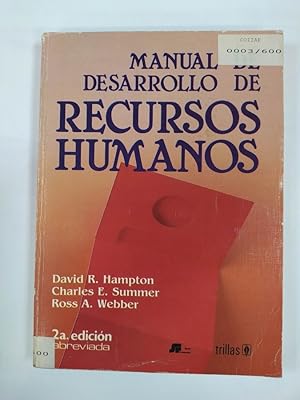 Seller image for Manual de desarrollo de Recursos humanos. for sale by TraperaDeKlaus