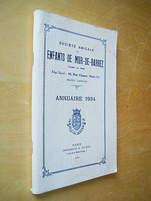 Société amicale des Enfants de Mur-de-Barrez Annuaire 1934