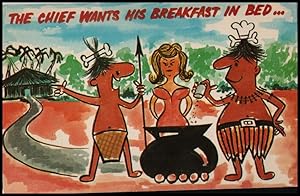 Seller image for Distressed Damsel postcard: The Chief Wants His Breakfast in Bed for sale by Mobyville