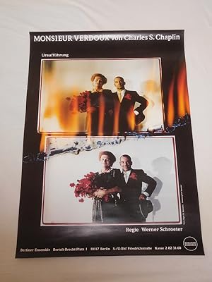 Original-Plakat Bühnenuraufführung Monsieur Verdoux von Charles S. Chaplin. Berliner Ensemble 199...