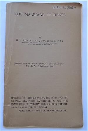 Imagen del vendedor de The Marriage of Hosea a la venta por Bloomsbury Books