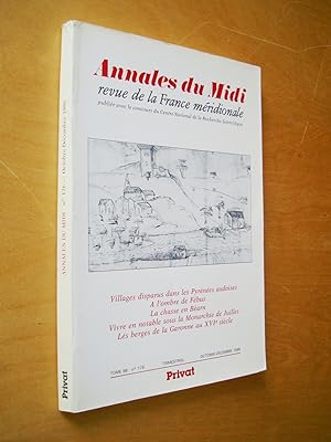 Annales du Midi 1986 tome 98 n°176 Villages disparus dans les Pyrénées audoises à l'ombre de Fébu...