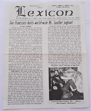 Leather / Levi Lexicon (Volume V Number 11, March 8, 1994) (Gay Newsletter)