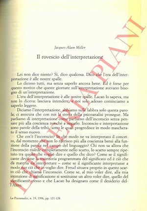 Bild des Verkufers fr Il rovescio dell'interpretazione. zum Verkauf von Libreria Piani