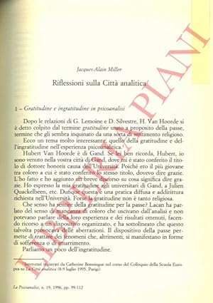 Bild des Verkufers fr Riflessioni sulla Citt analitica. zum Verkauf von Libreria Piani