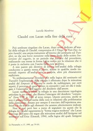 Bild des Verkufers fr Claudel con Lacan nella fine della cura. zum Verkauf von Libreria Piani