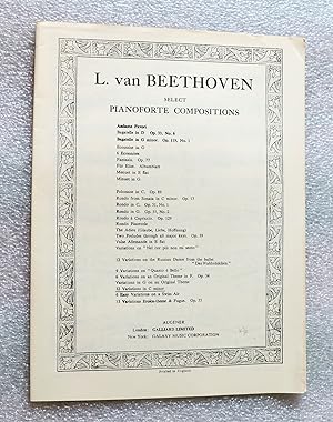 Seller image for Select Pianoforte Compositions: Thirty-Two Variations in C minor. Piano score. for sale by Cotswold Valley Books