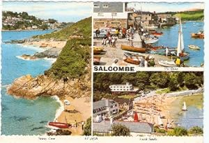 Salcombe Devon Postcard multiview Vintage 1969