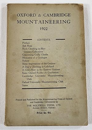 Oxford and Cambridge Mountaineering, 1922