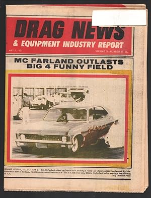Drag News 5/8/1971-Bob Mc Farland cover-OCIR Big 4 Funny Car Championships-Vol. 16 #41-VF