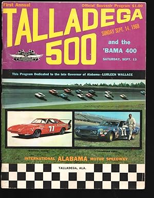 Talladega 500 NASCAR Auto Race Program 9/14/1969-1st NASCAR race at Alabama International Speedwa...