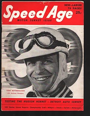 Speed Age Motor 1951-Tony Bettenhausen cover-Hudson Hornet-Jack McGrath-Indy 500 centerfold-VG