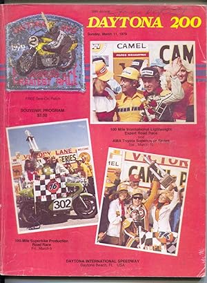 Daytona Int'l Speedway Daytona 200 Motorcycle Race Program AMA 3/1979-entry list-stats-pix-VG