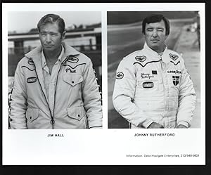 Johnny Rutherford -Jim Hall 8 x 10 B&W Photo 1982-Cart PPG Indy Car World Series drivers-VF