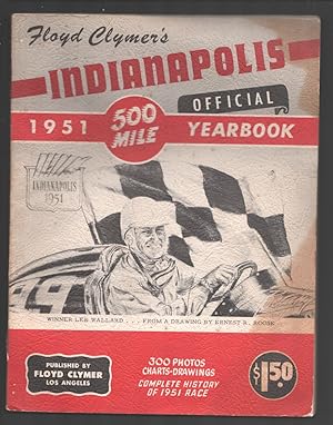 Indianapolis 500 Yearbook 1951-Driver & car photos -Mauri Rose-Lee Walland-Sam Hanks-AAA race his...