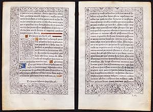 Leaf of a Book of Hours printed on vellum / Blatt eines gedruckten Stundenbuches auf Pergament / ...