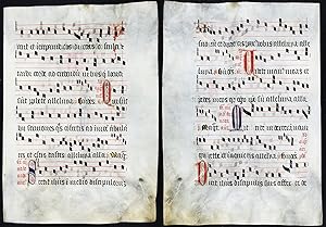 Seltenes, sehr großes original Pergament-Blatt aus einer Antiphonar-Handschrift des 15. Jahrhunde...