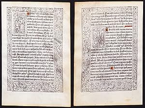 Leaf of a Book of Hours printed on vellum / Blatt eines gedruckten Stundenbuches auf Pergament / ...