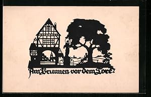 Bild des Verkufers fr Ansichtskarte Scherenschnitt Am Brunnen vor dem Tore zum Verkauf von Bartko-Reher