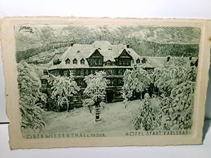 Oberwiesenthal. Erzgebirge. Sachsen. Hotel Stadt Karlsbad. Alte Ansichtskarte / Passepartoutkarte...