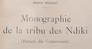 Imagen del vendedor de Monographie de la tribu des NDIKI (Banen du Cameroun). a la venta por DKB LIVRES ANCIENS