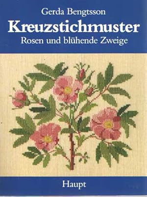 Kreuzstichmuster. Rosen und blühende Zweige