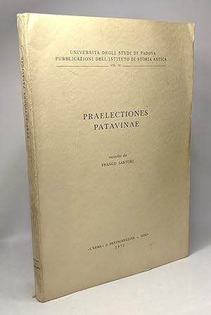 Immagine del venditore per Praelectiones patavinae --- universit degli studi di padova pubblicazioni dell'istituto di storia antica - VOL. IX venduto da crealivres