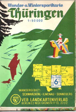 Wander- und Wintersportkarte Thüringen. 1:50.000. - Wandergebiet: Schwarzzatal-Ilmenau-Sonnenberg.
