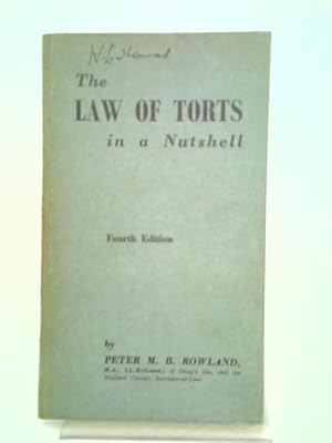 Imagen del vendedor de The Law Of Torts In A Nutshell a la venta por World of Rare Books