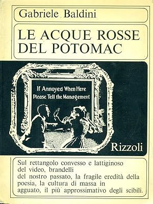 Bild des Verkufers fr Le acque rosse del Potomac zum Verkauf von Librodifaccia