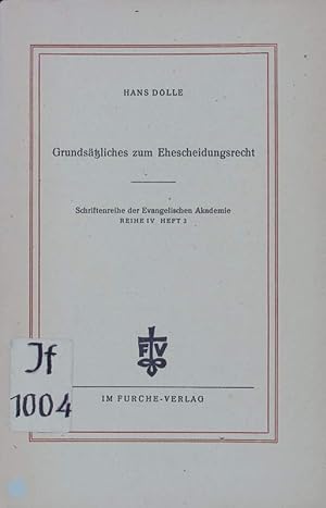 Image du vendeur pour Grundstzliches zum Ehescheidungsrecht. mis en vente par Antiquariat Bookfarm