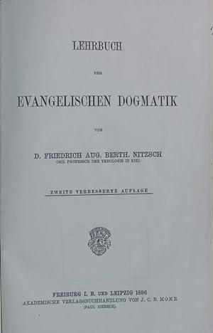 Bild des Verkufers fr Lehrbuch der evangelischen Dogmatik. zum Verkauf von Antiquariat Bookfarm
