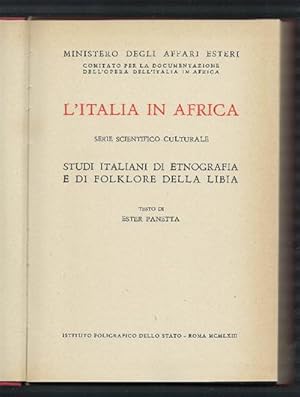 Immagine del venditore per L''italia In Africa Serie Scientifico Culturale Studi Italiani Di Etnografia E Di Folklore Della Libia' venduto da DRBOOKS