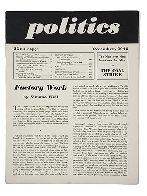 "Factory Work" in politics (Volume 3, No. 11)