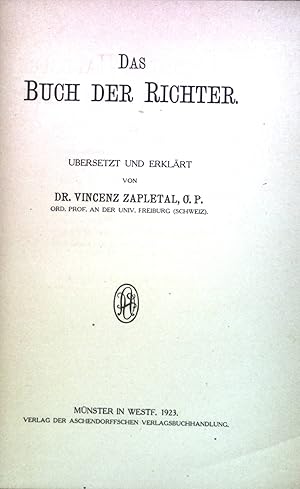 Das Buch der Richter. (SIGNIERTES EXEMPLAR)