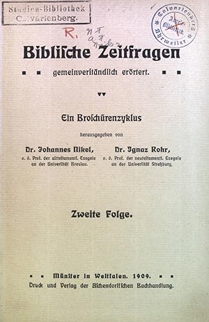 Seller image for Biblische Zeitfragen gemeinverstndlich errtert : Ein Broschrenzyklus. for sale by books4less (Versandantiquariat Petra Gros GmbH & Co. KG)