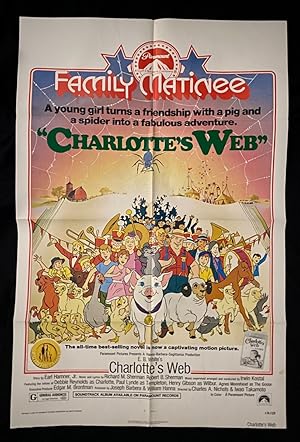 Charlotte's Web Original One Sheet Poster 1974 rerelease