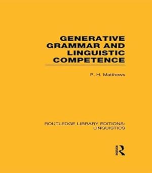 Imagen del vendedor de Generative Grammar and Linguistic Competence (Paperback or Softback) a la venta por BargainBookStores