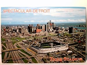 Spectacular Detroid. Tiger Stadium. USA. Alte Ansichtskarte / Postkarte farbig, gel. 1997. Panora...