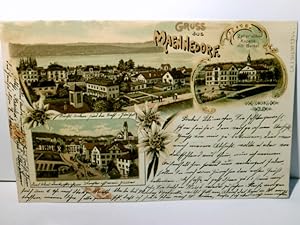 Gruss aus Maennedorf. Männedorf. Schweiz. Alte Ansichtskarte / Lithographie farbig, gel. 1899. 3 ...
